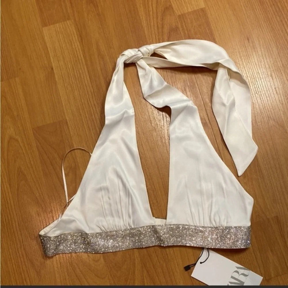 New Zara Rhinestone Halter Top - Picture 8 of 9